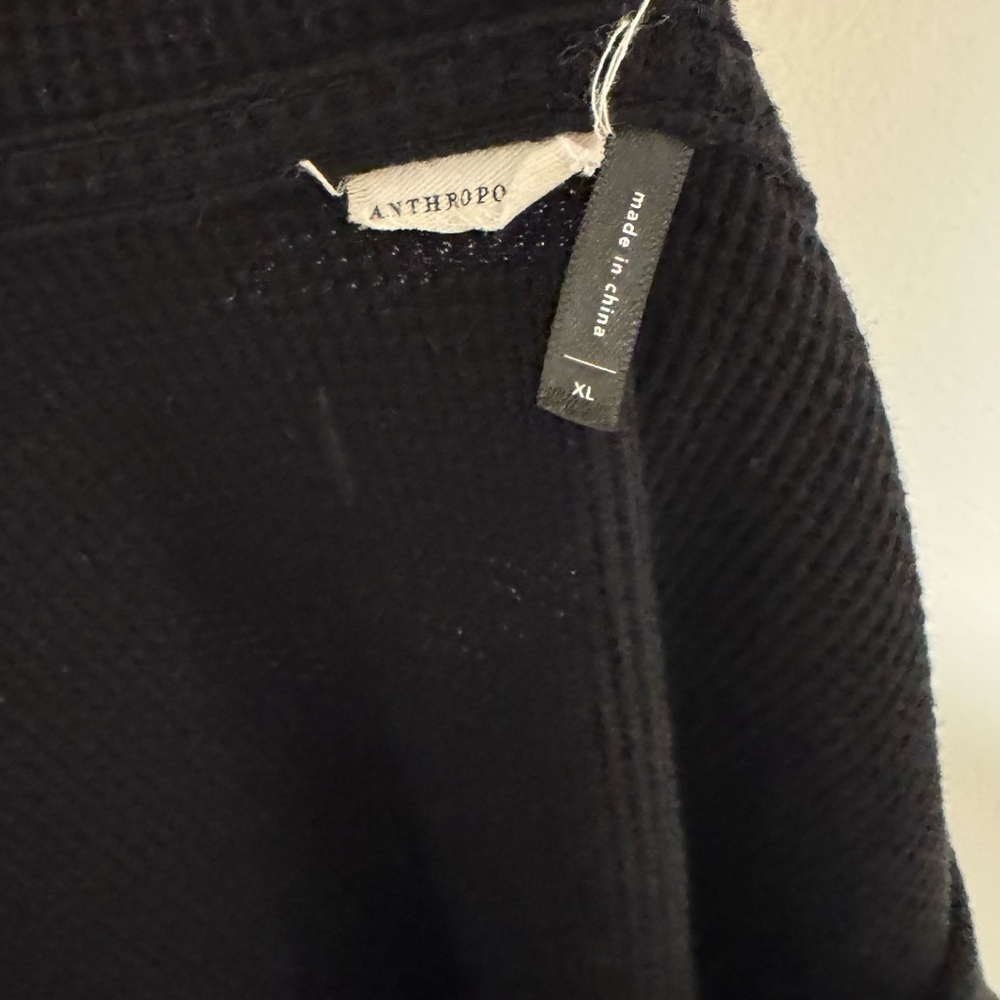Anthropologie Black Waffle Top, XL